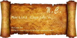 Martini Ciprián névjegykártya